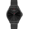 HUGO BOSS CONFIDENCE MENS BLACK DIAL IONIC PLATED BLACK STEEL WATCH