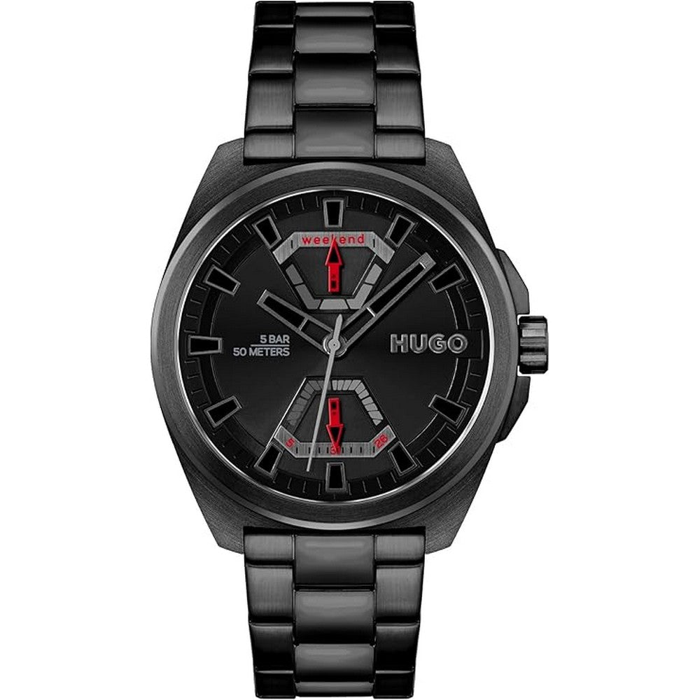 HUGO BOSS Men's Analogue Quartz Watch with Black Leather Strap 
