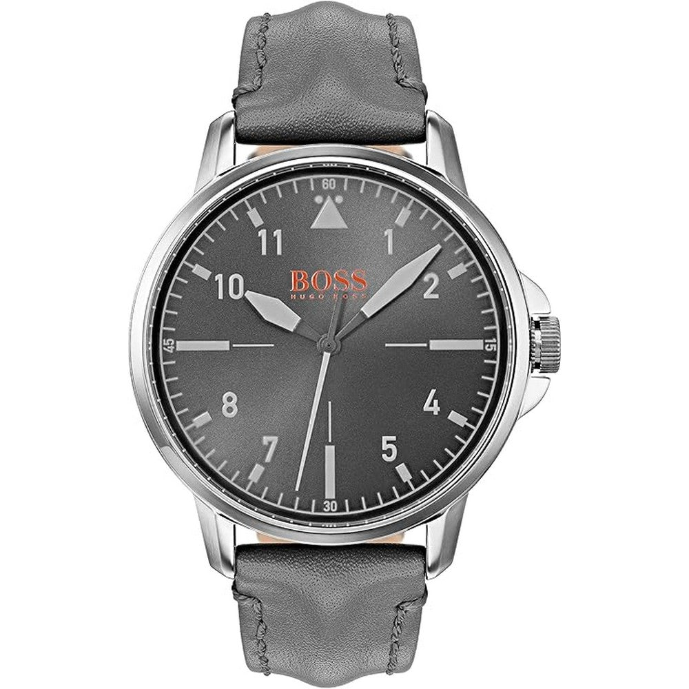 Hugo Boss Chicago Analogue Quartz Gray Leather Strap Men's Watch 1550061