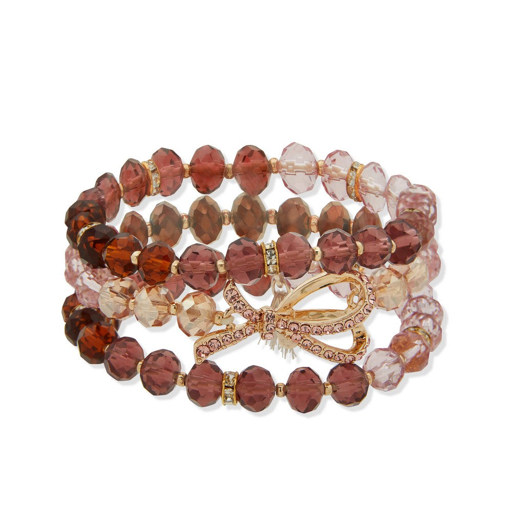 LONNA & LILLY 15B00131 Crystal Bow Stretch Bracelet