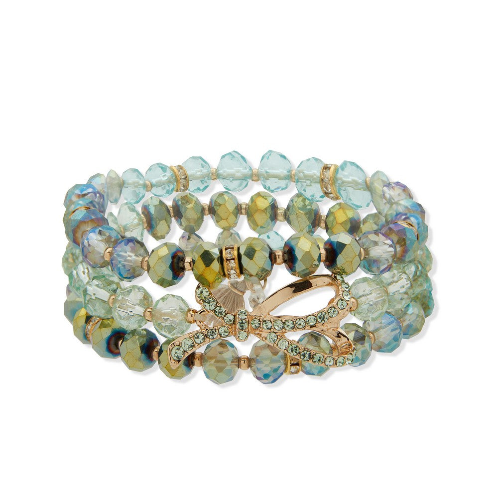LONNA & LILLY 15B00132 Crystal Dragonfly Stretch Bracelet