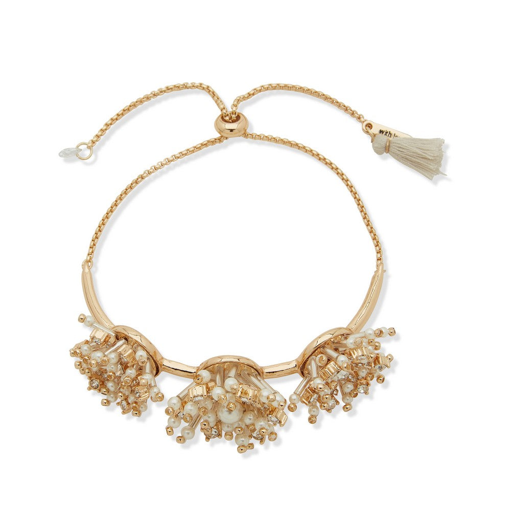 LONNA & LILLY 15B00136 Pearl Cluster Adjustable Bracelet