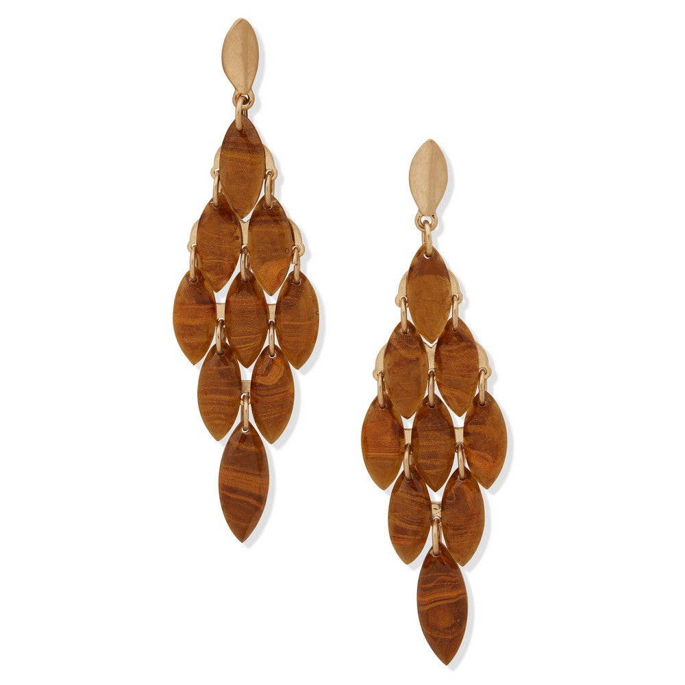 LONNA & LILLY 15G00440 WOODEN CASCADE Earring