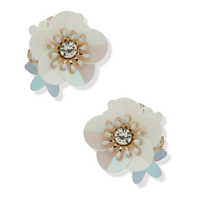 LONNA & LILLY 15G00533 Mini White Floral Stud Earring