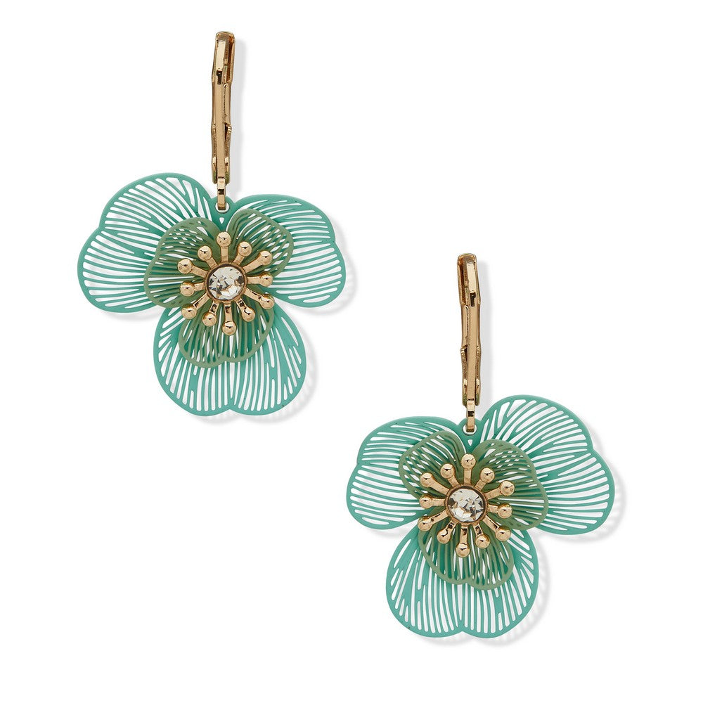 LONNA & LILLY 15G00539 Green Floral Drop Earring