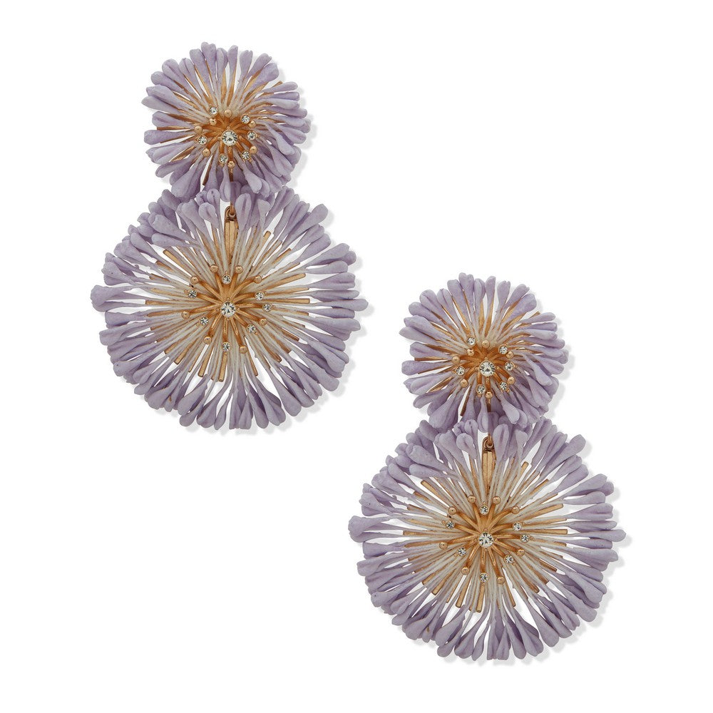LONNA & LILLY 15G00550 Lavender Floral Drop Earring