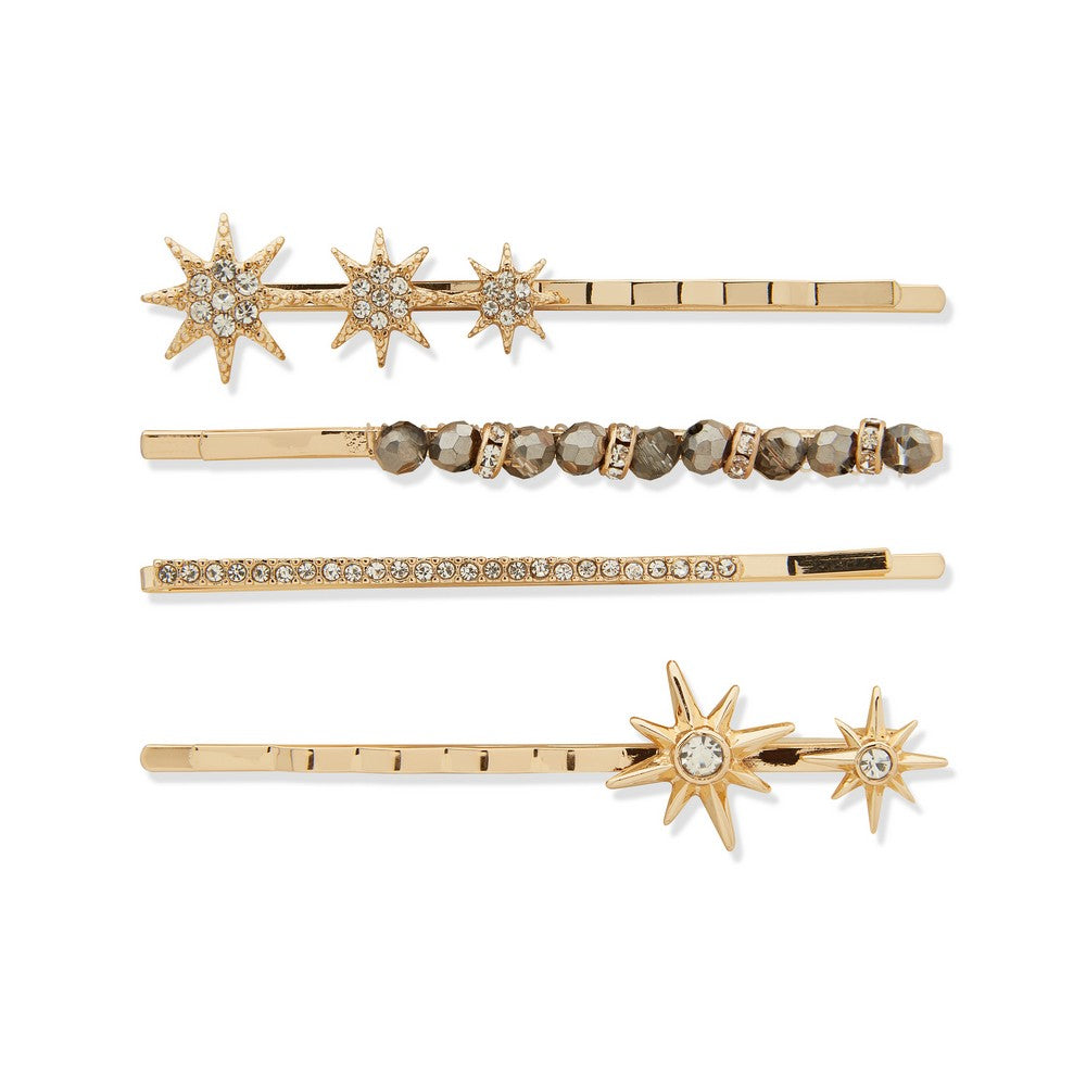 LONNA & LILLY 15H00130 Star & Crystal Hair Pin Set