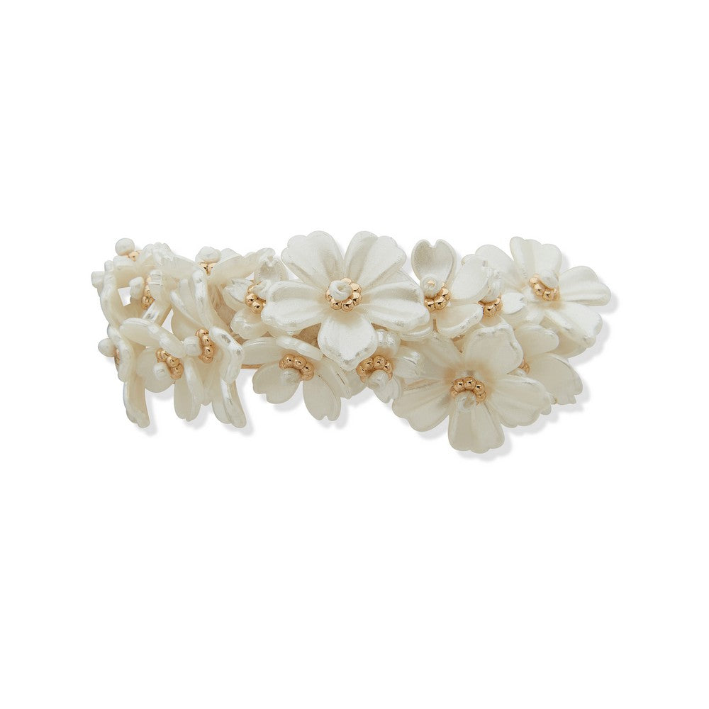 Lonna Lilly 15H00131 White Floral Stretch Bracelet