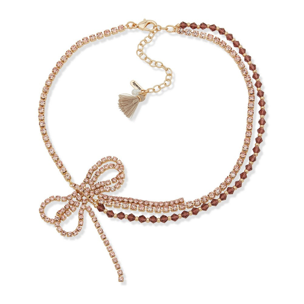 LONNA & LILLY 15N00182 Bow Crystal Choker Necklace