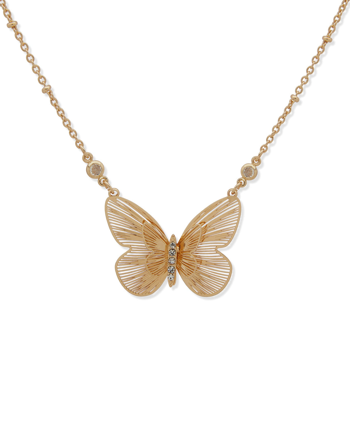 LONNA & LILLY 15N00184 Butterfly Pendant Necklace