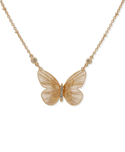 LONNA & LILLY 15N00184 Butterfly Pendant Necklace