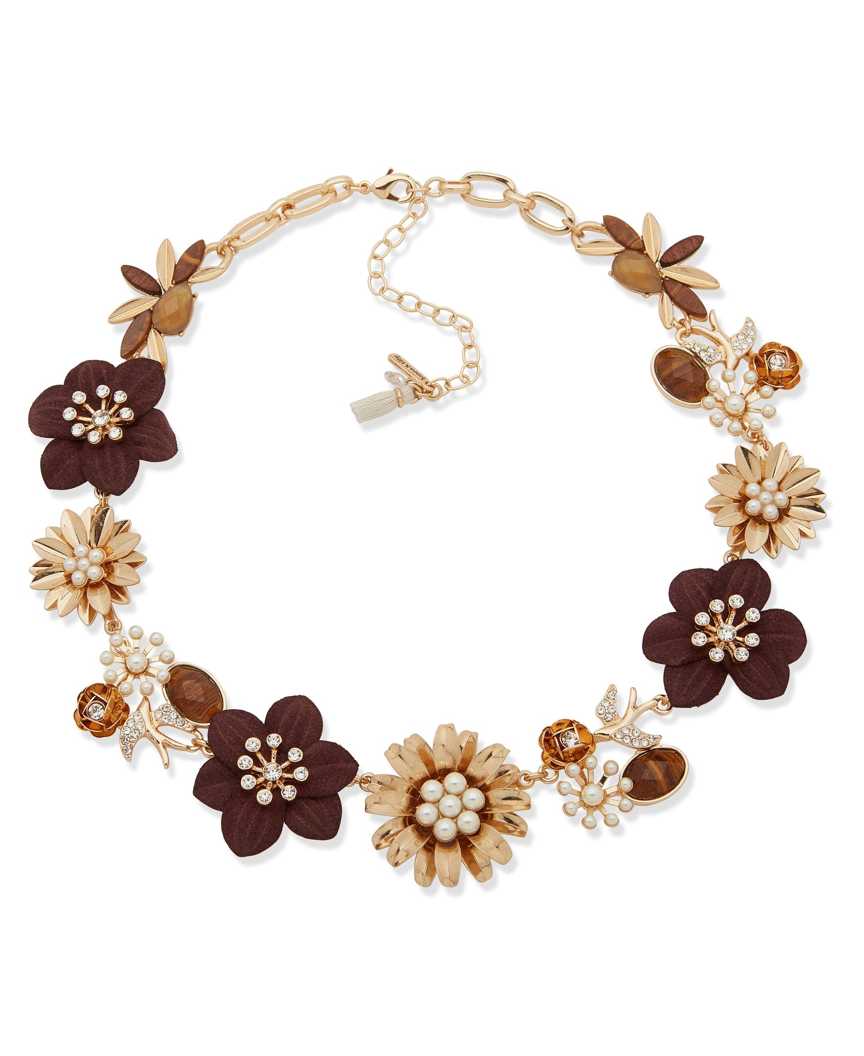 LONNA & LILLY 15N00185 Floral Pearl Accent Necklace