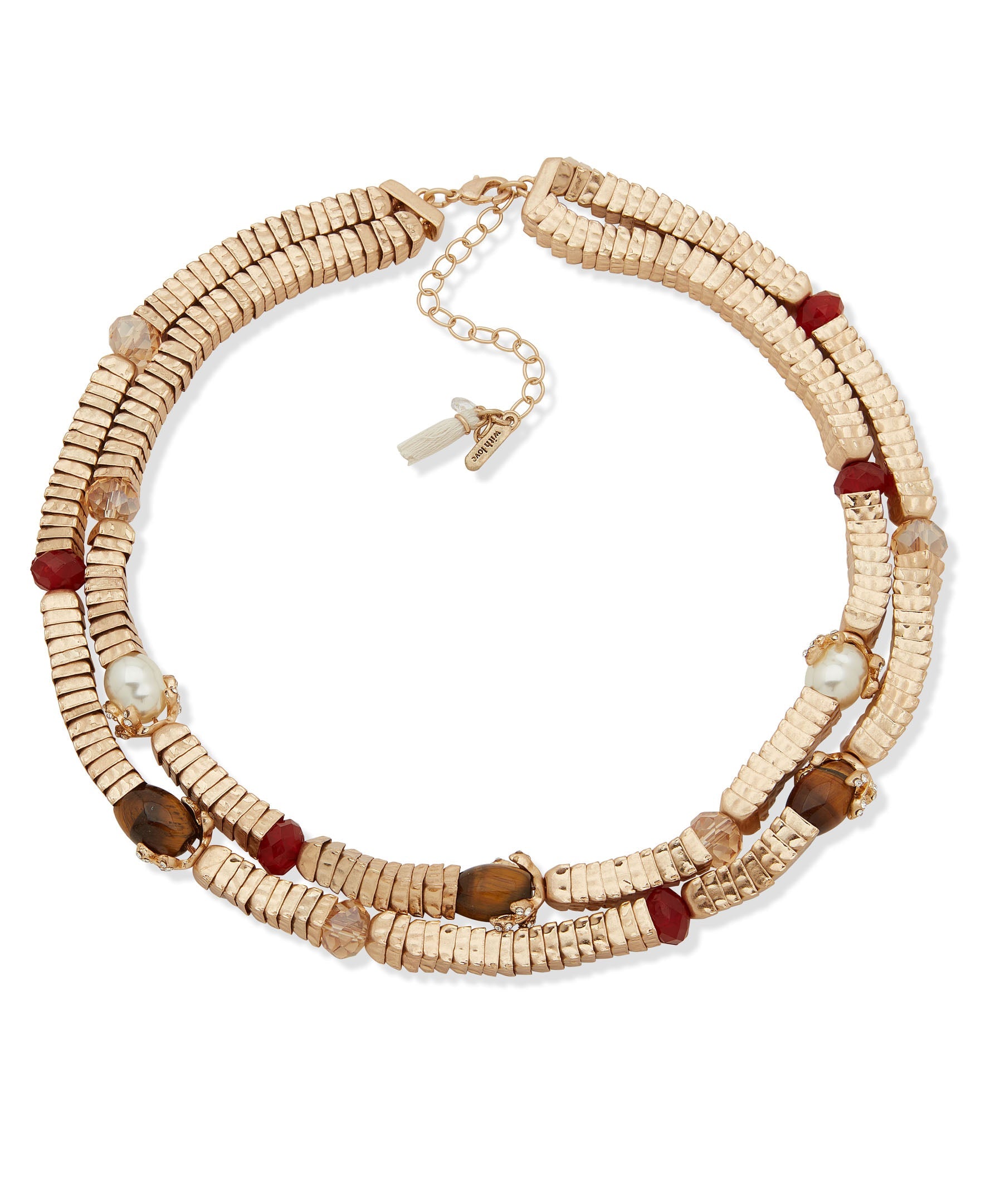 LONNA & LILLY 15N00188 Beaded Gold Collar Necklace