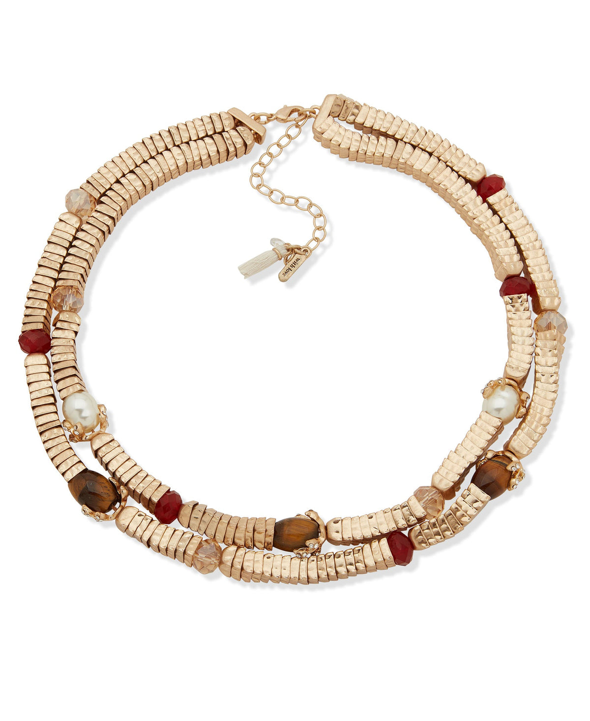 LONNA & LILLY 15N00188 Beaded Gold Collar Necklace