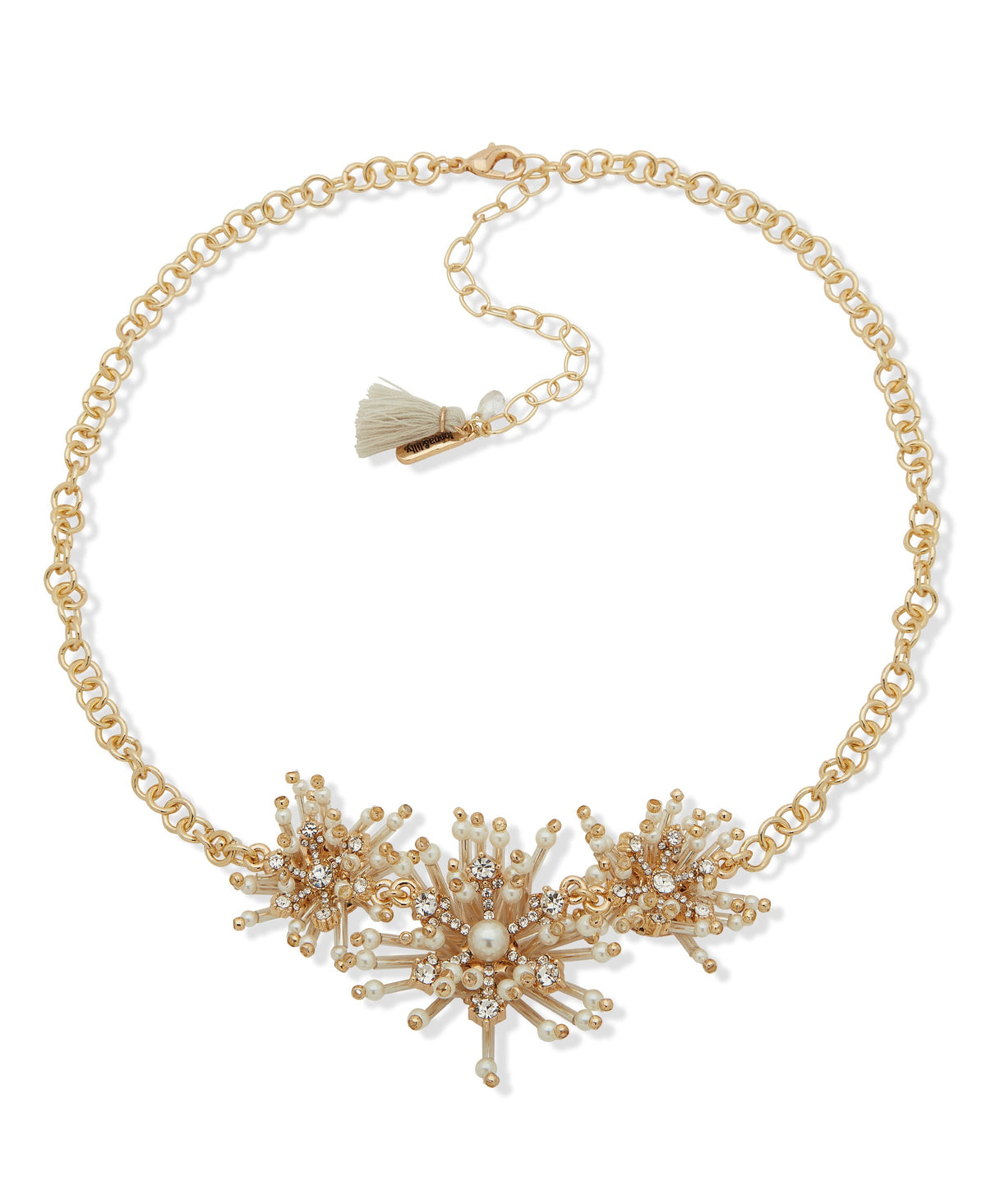 LONNA & LILLY 15N00194 Pearl Cluster Statement Necklace