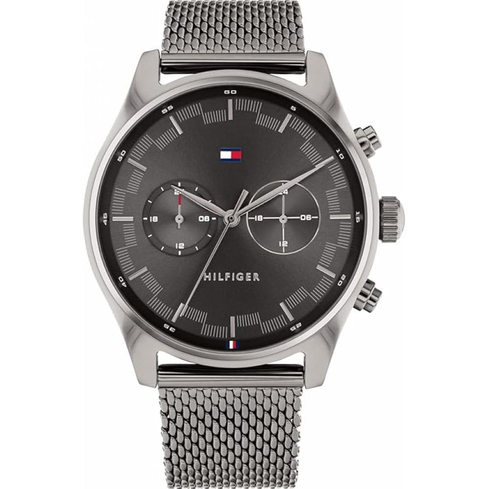 Tommy Hilfiger 1710421 Analogue Multifunction Quartz Watch for Men with Silver Stainless Steel Mesh Bracelet