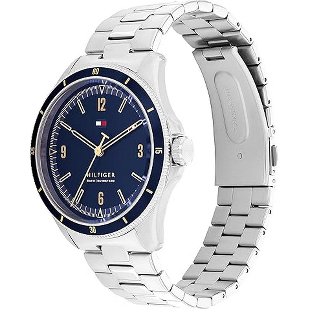 Tommy Hilfiger  1791902 Blue Dial Silver Stainless Steel Analogue  Quartz Watch for Men Tommy Hilfiger