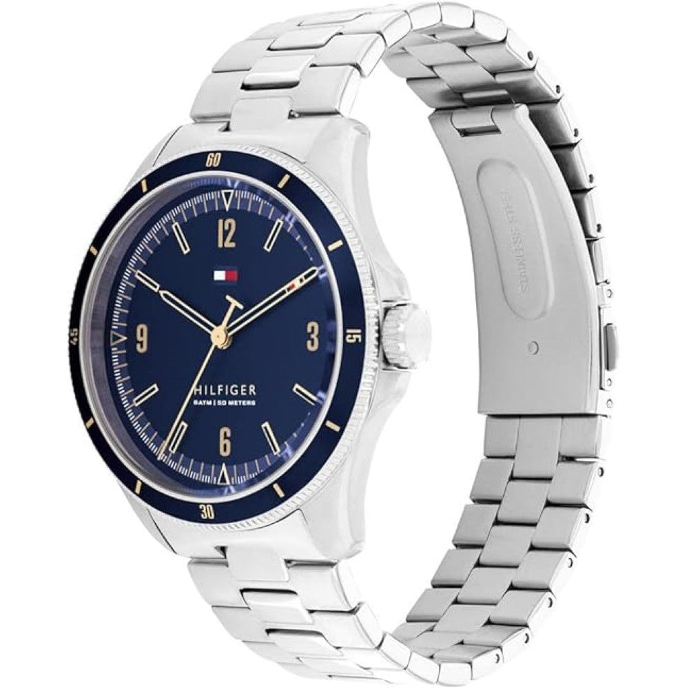 Tommy Hilfiger  1791902 Blue Dial Silver Stainless Steel Analogue  Quartz Watch for Men