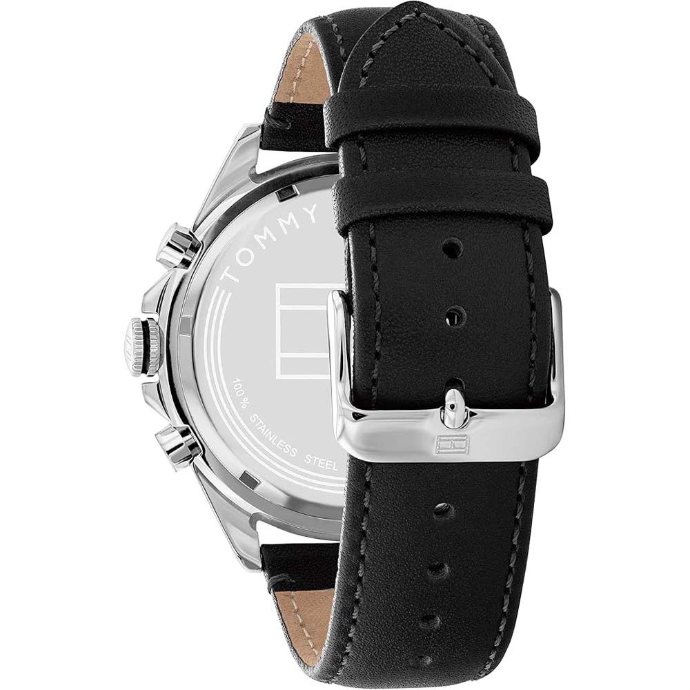 Tommy Hilfiger Owen Men’s 46 mm Black Dial Leather Watch 1791964