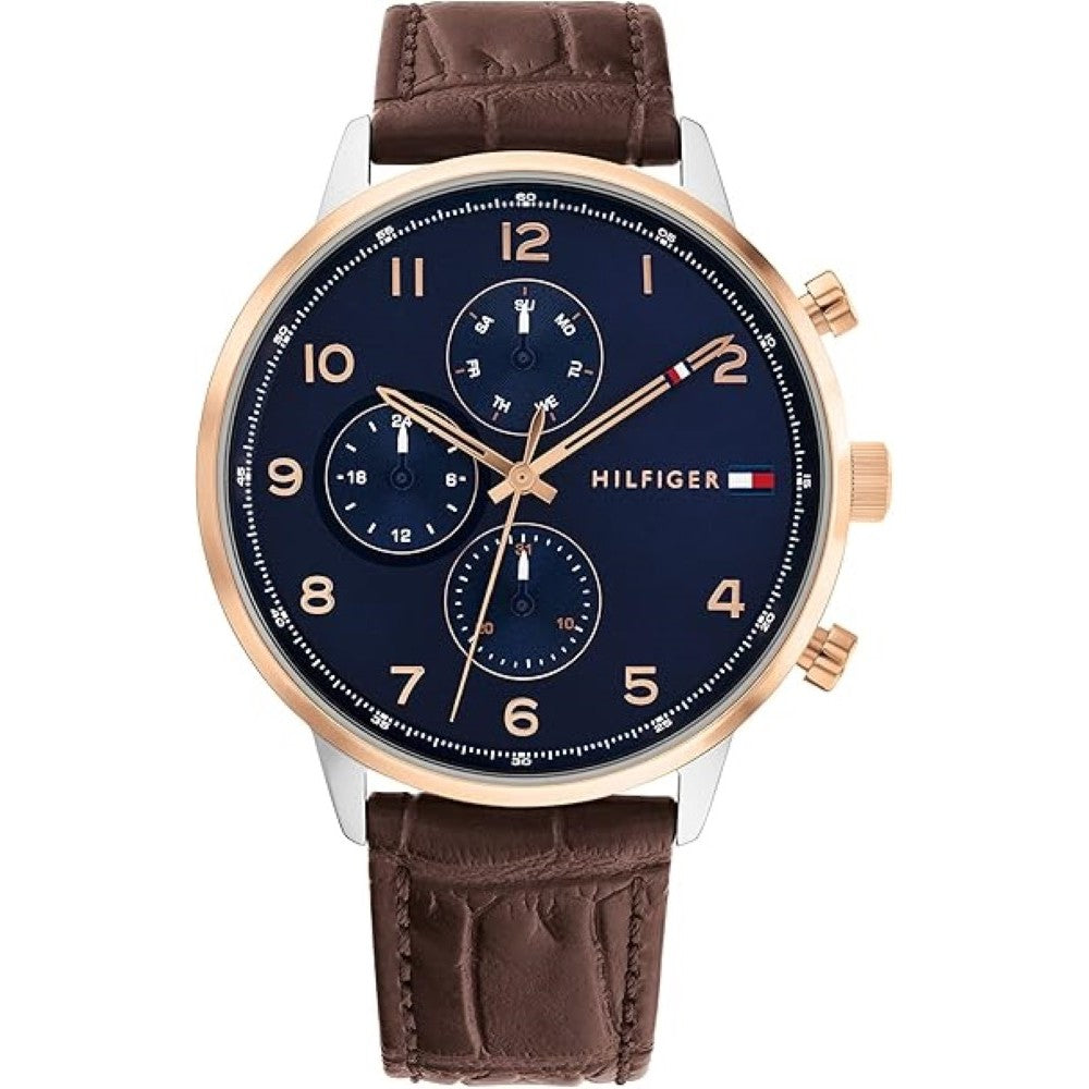 Tommy Hilfiger 1791987 Analogue Multifunction Quartz Watch for Men with Stainless Steel or Leather Bracelet