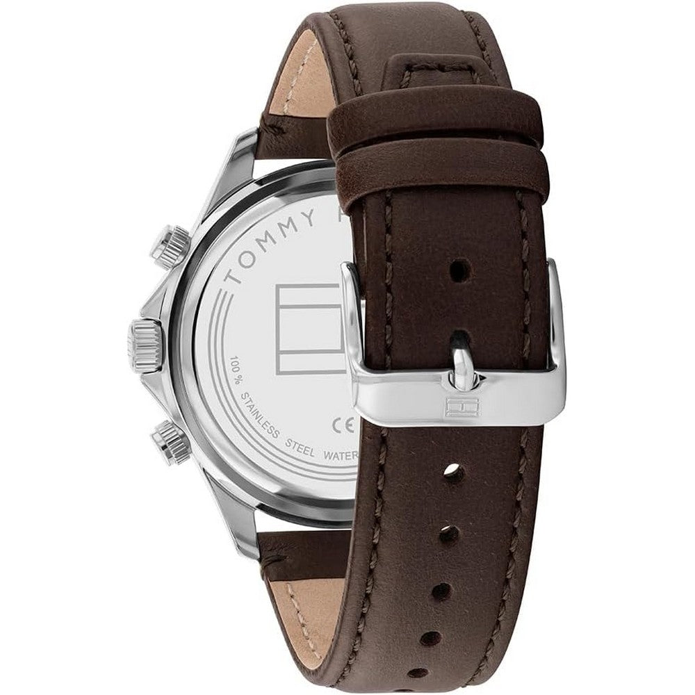 Tommy Hilfiger Miles Men’s Multifunction Watch 1792015 – 44 mm Grey Dial, Brown Leather