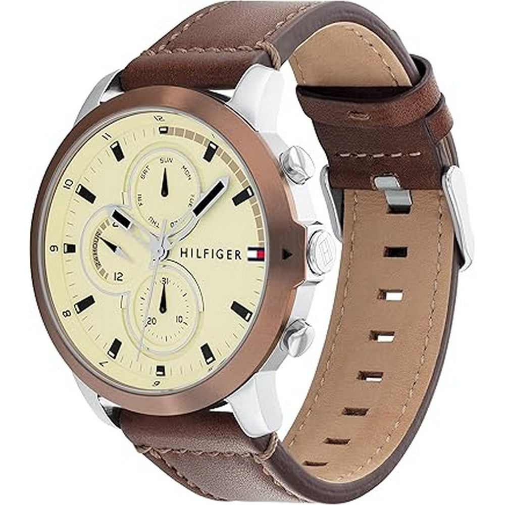 1792053,Tommy Hilfiger Dual Time Silver Watch  