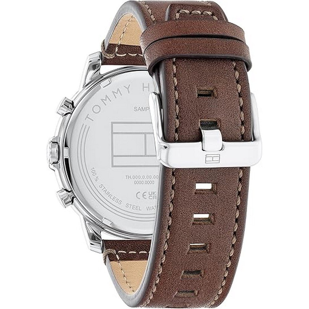 1792053,Tommy Hilfiger Dual Time Silver Watch  