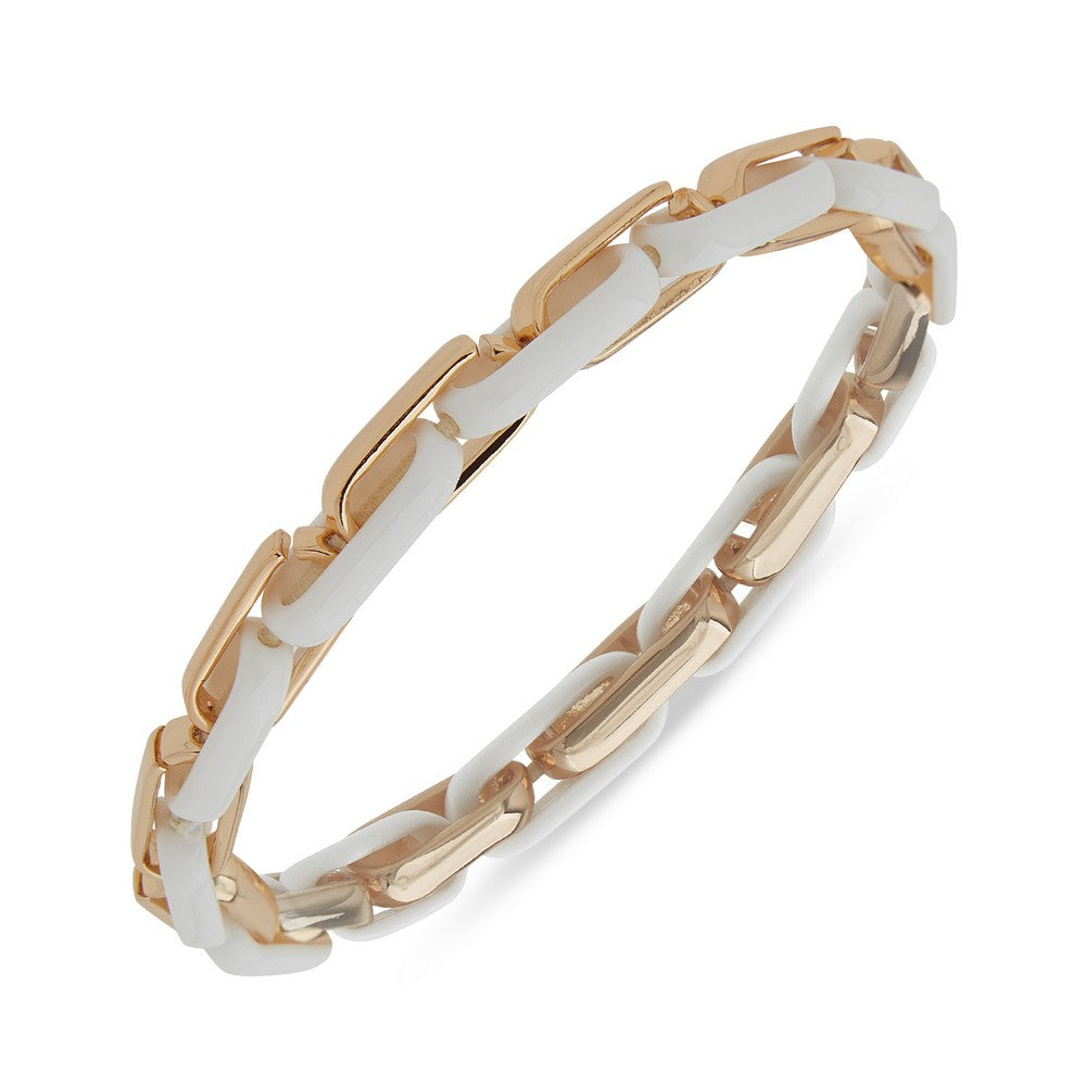 Nine West Rose Gold & White Link Bracelet