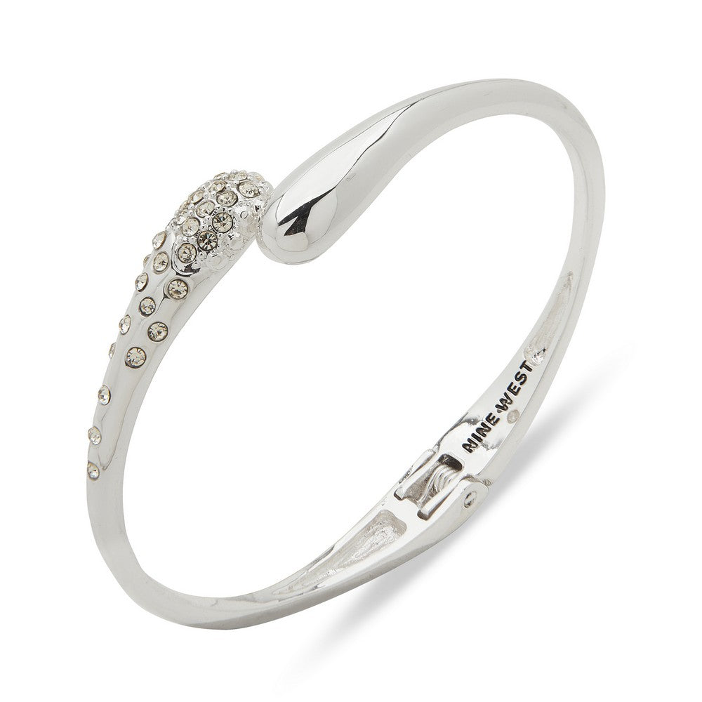 Nine West 19B01097 Silver Crystal Accent Bangle
