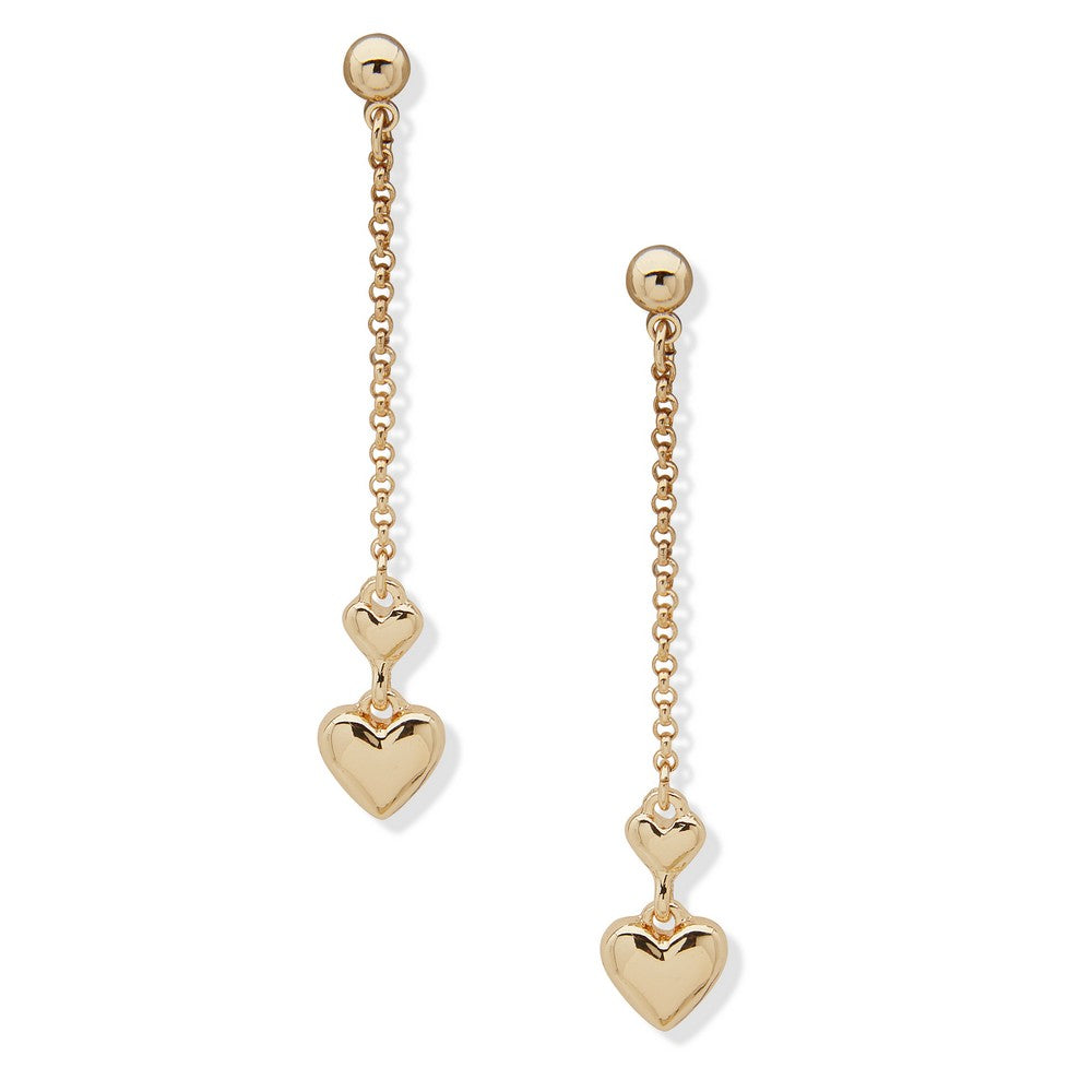 Nine West Gold Heart Drop Earrings