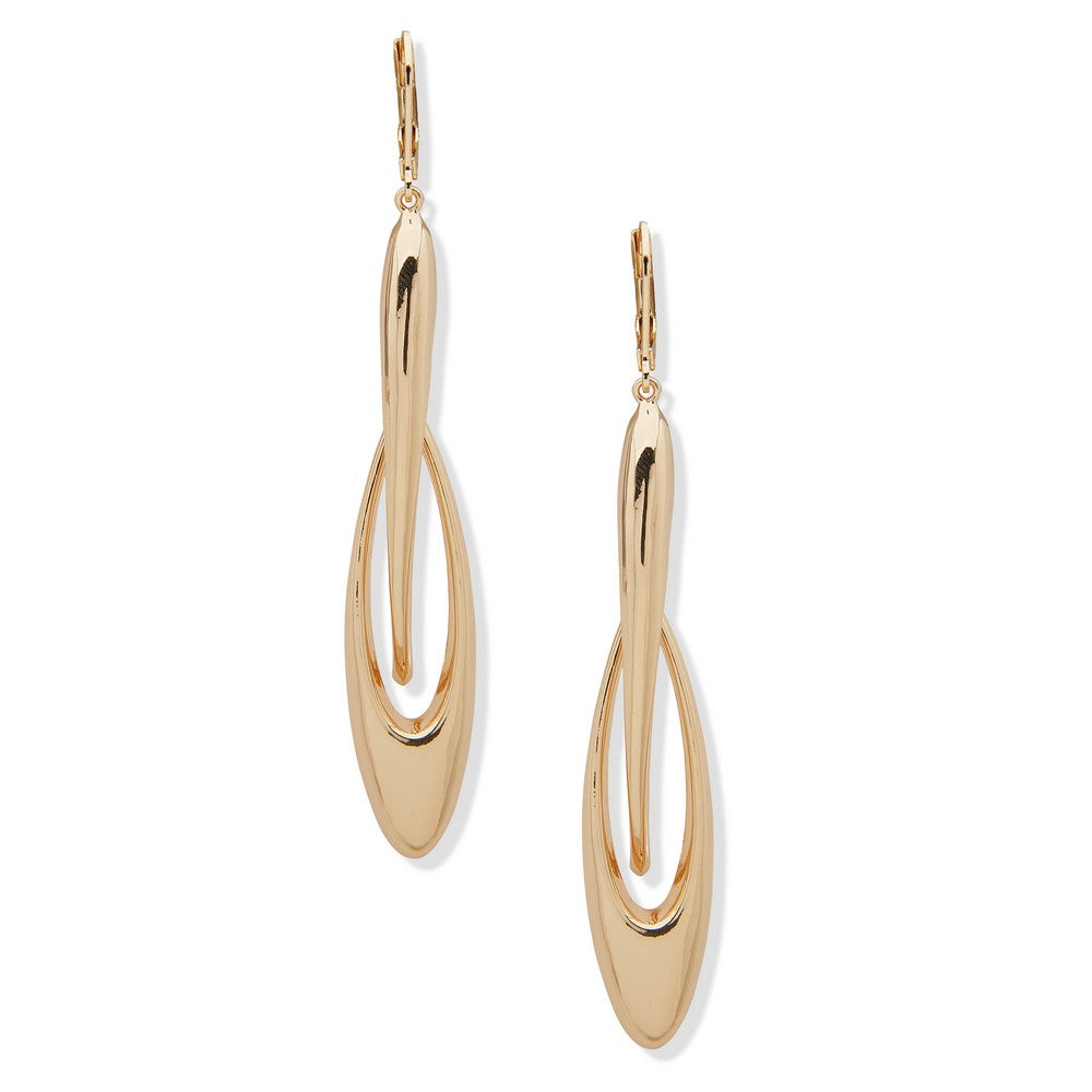 Nine West 19G03034 Long Oval Gold Drop Earrings