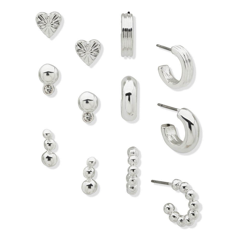 Nine West 19G03087 Silver Stud Earring Set