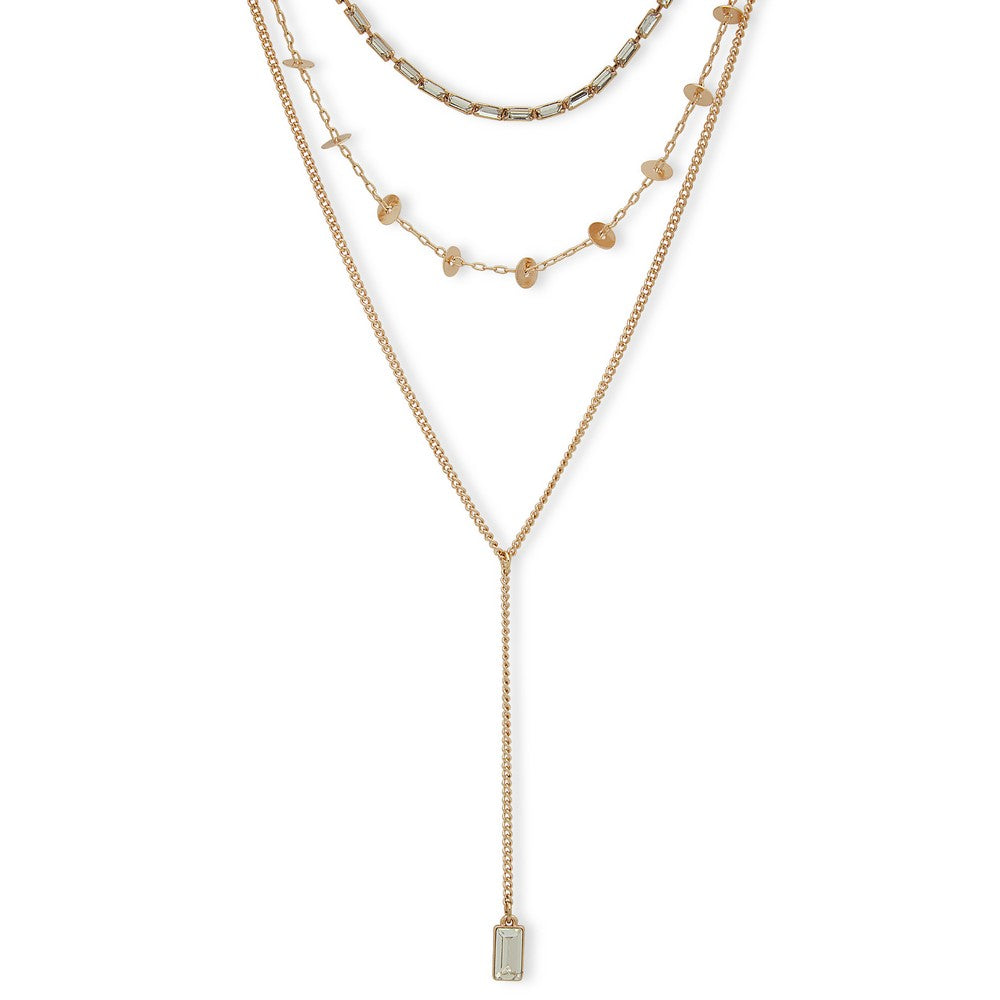 Nine West 19N00516 Gold Multi-Layer Pendant Necklace