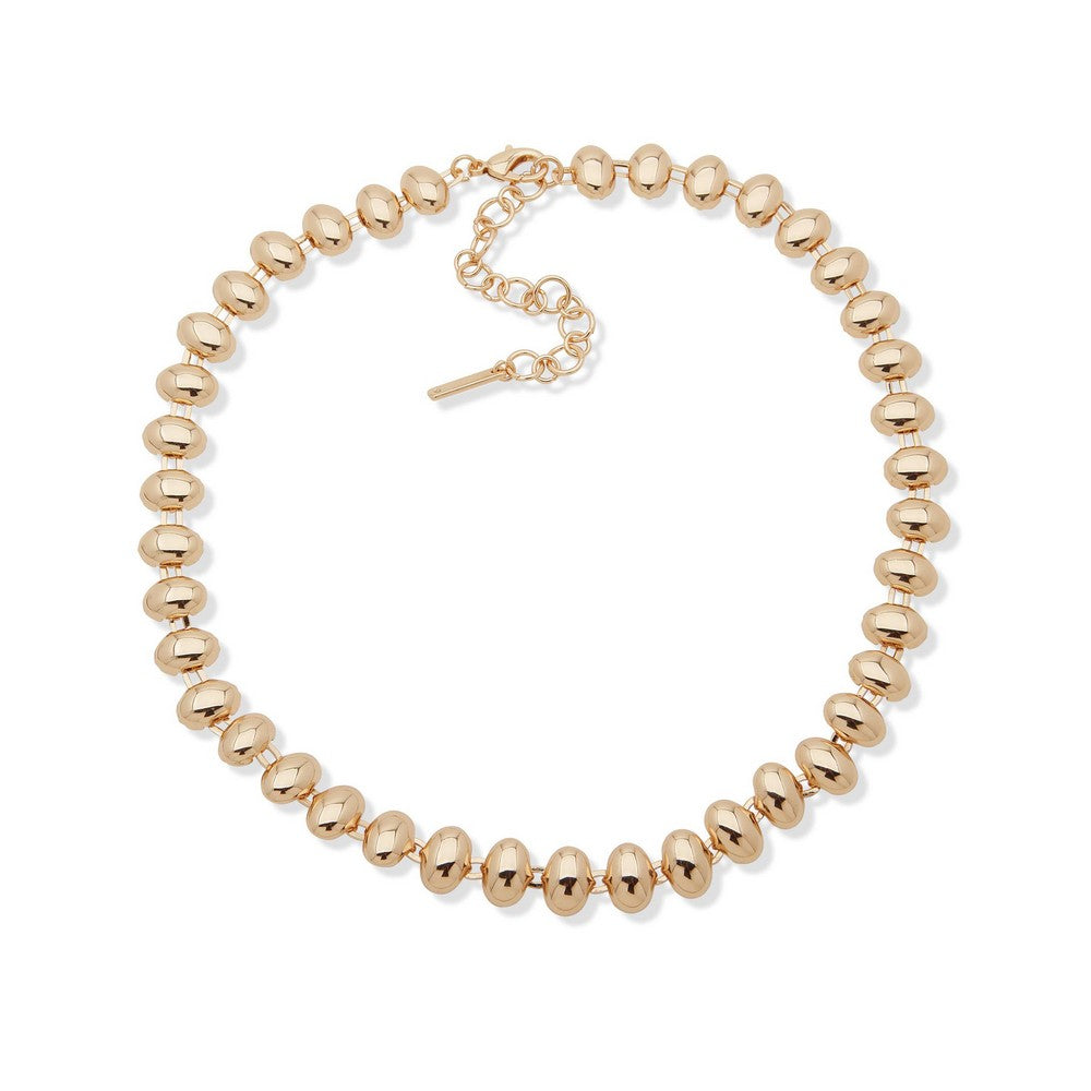 Nine West 19N01145 Gold Beaded Chain Necklace