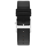 ARMITRON 20-4604BKSVBK Men's Genuine Crystal Accented Leather Strap Watch