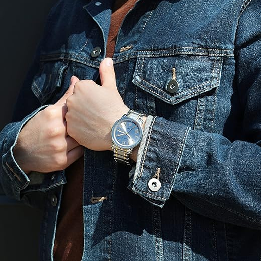 ARMITRON 20-4935BLSV Day/Date Function Gray Dial Men's Watch