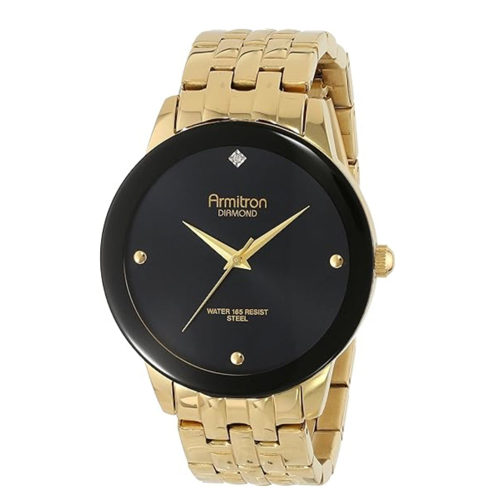 Armitron Men's 20/4952BKGP Diamond Dial Bracelet Watch
