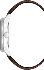 Armitron 20-5048BKSVBN Men's Day/Date Function Croco-Grain Leather Strap Watch