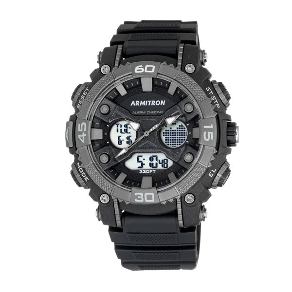 Armitron 20/5108BLK Sports Chronograph Analogue Digital Resin Strap Men's Watch