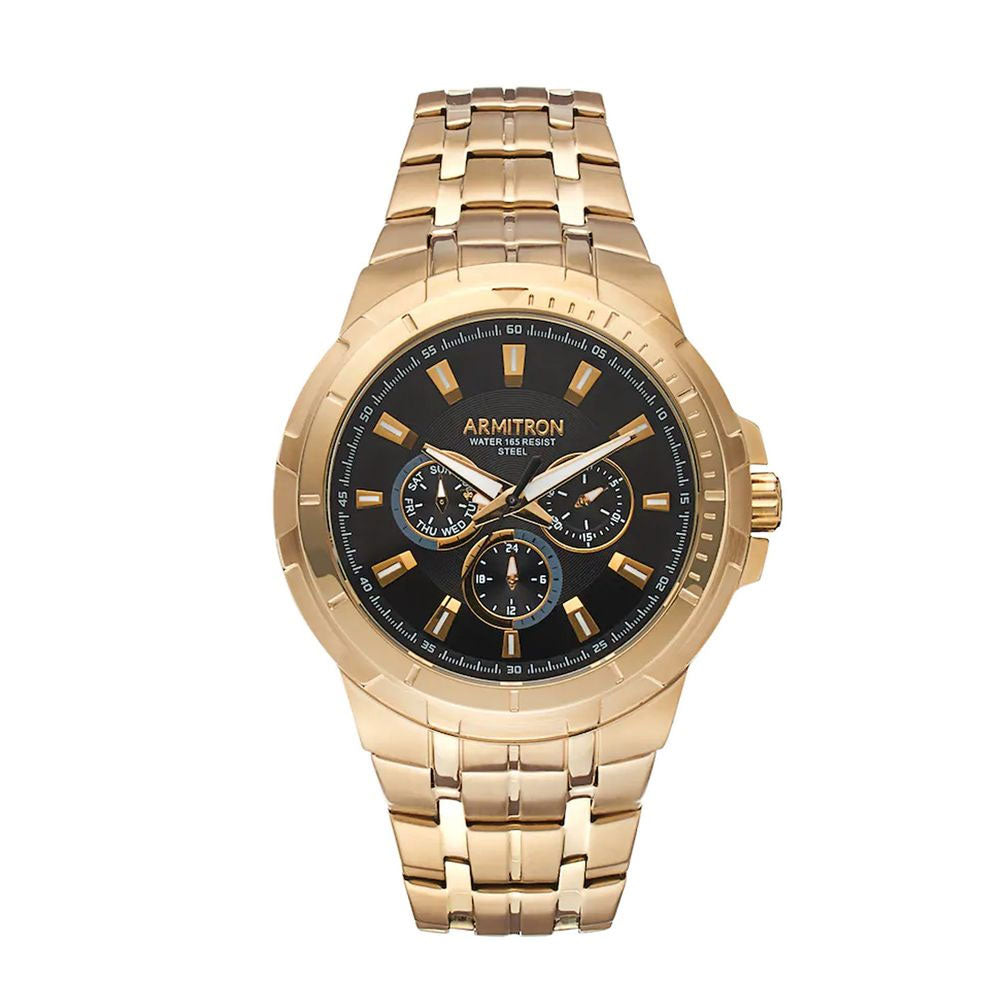 Armitron 20/5144BKGP Multi-Function Dial Gold-Tone Men's Bracelet Watch