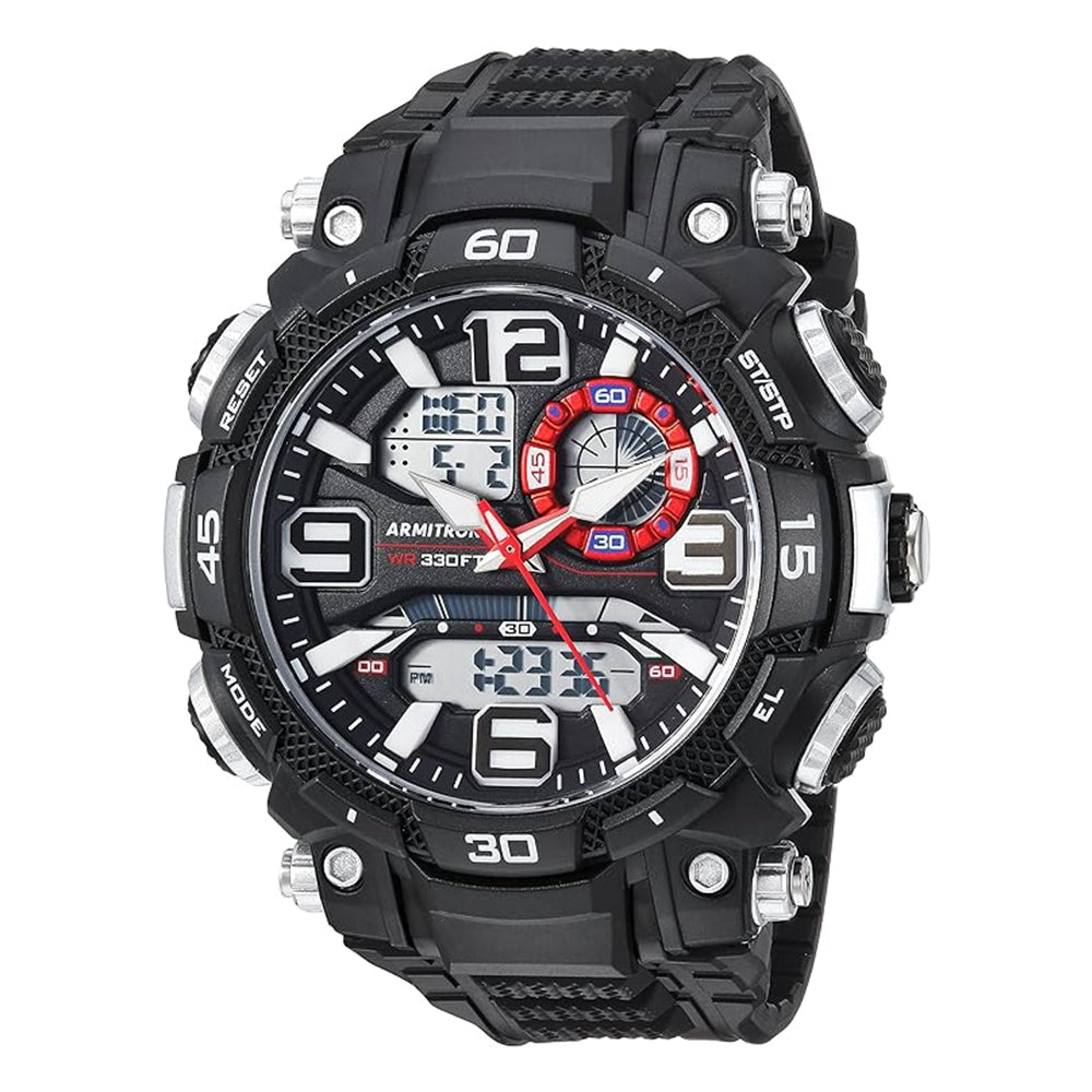 Armitron 20/5270BLK Dual Sports Analogue Digital Black Resin Strap Men's Watch