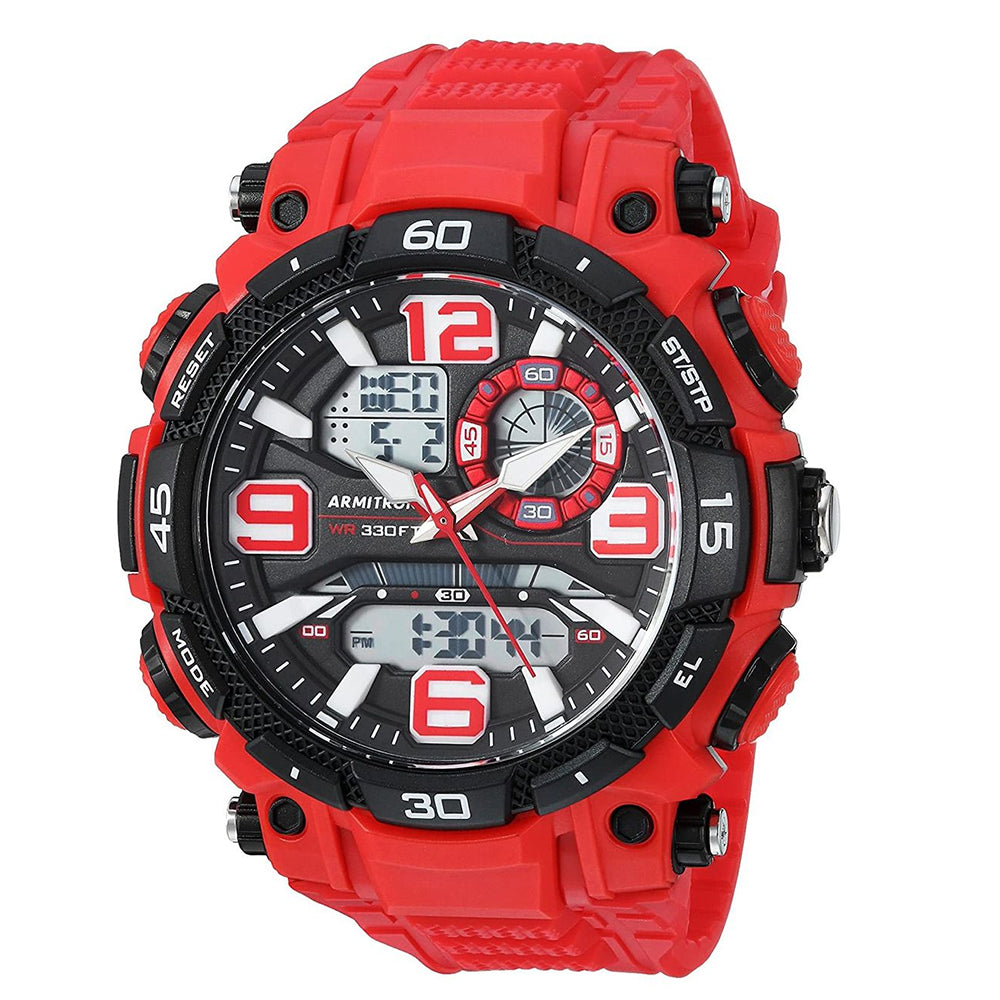 Armitron 20/5270RED Dual Sports Analogue Digital Red Resin Strap Men's Watch