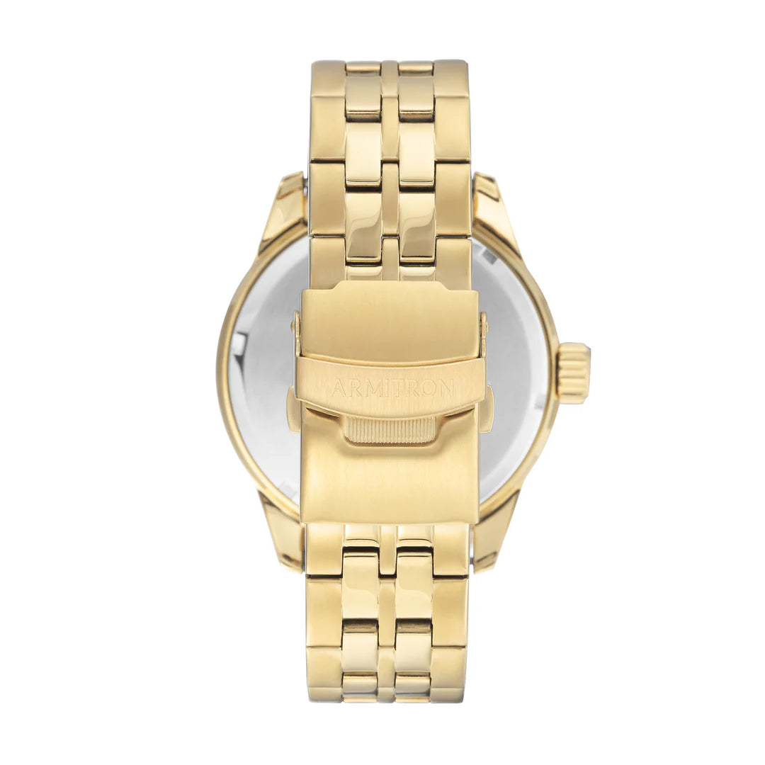 Armitron 20/5289BKGP Solar Bold Solar Powered Date Function Gold-Tone Men's Bracelet Watch