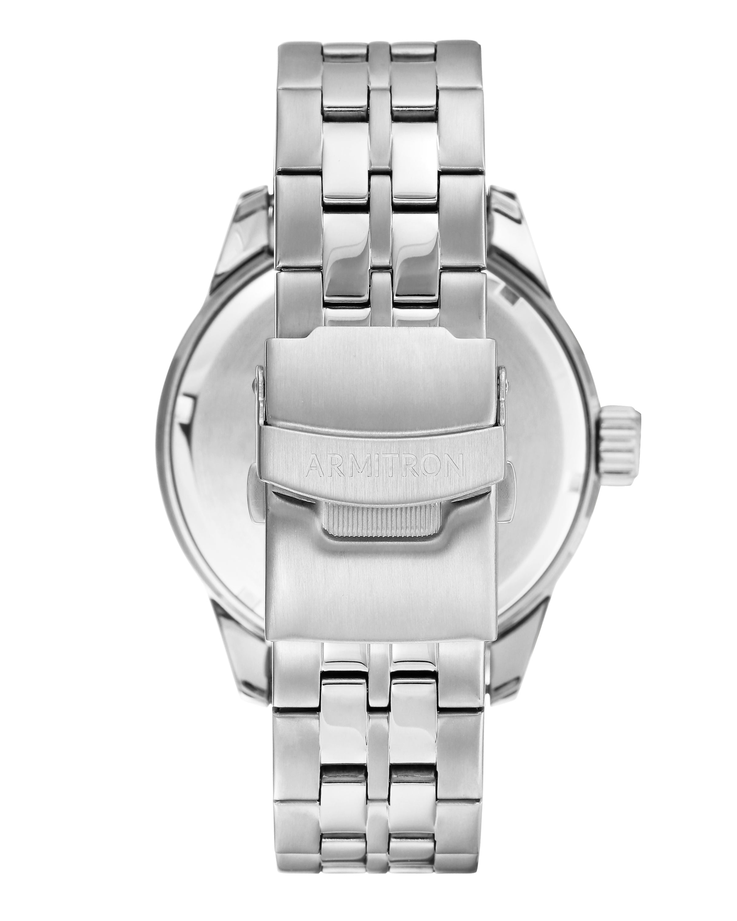 Armitron 20/5289NVSV Solar Powered Date Function Silver-Tone Men's Bracelet Watch