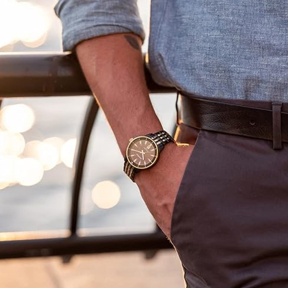 ARMITRON 20-5414BKGB Black Gold Bracelet Watch