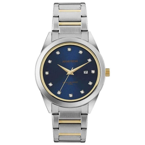 ARMITRON 20-5455NVTT Men's Genuine Crystal Accented Date Function Bracelet Watch