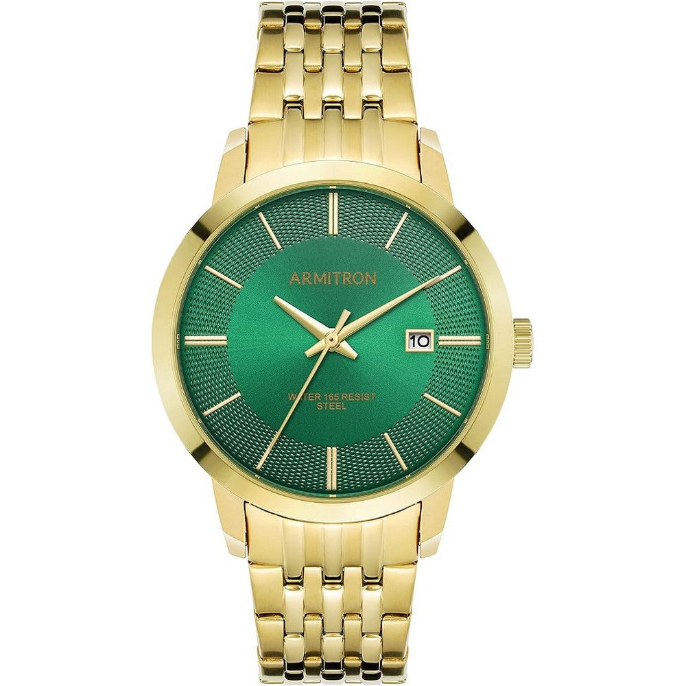 Armitron Men's Date Function Bracelet Watch 20/5478GNGP Gold/Green