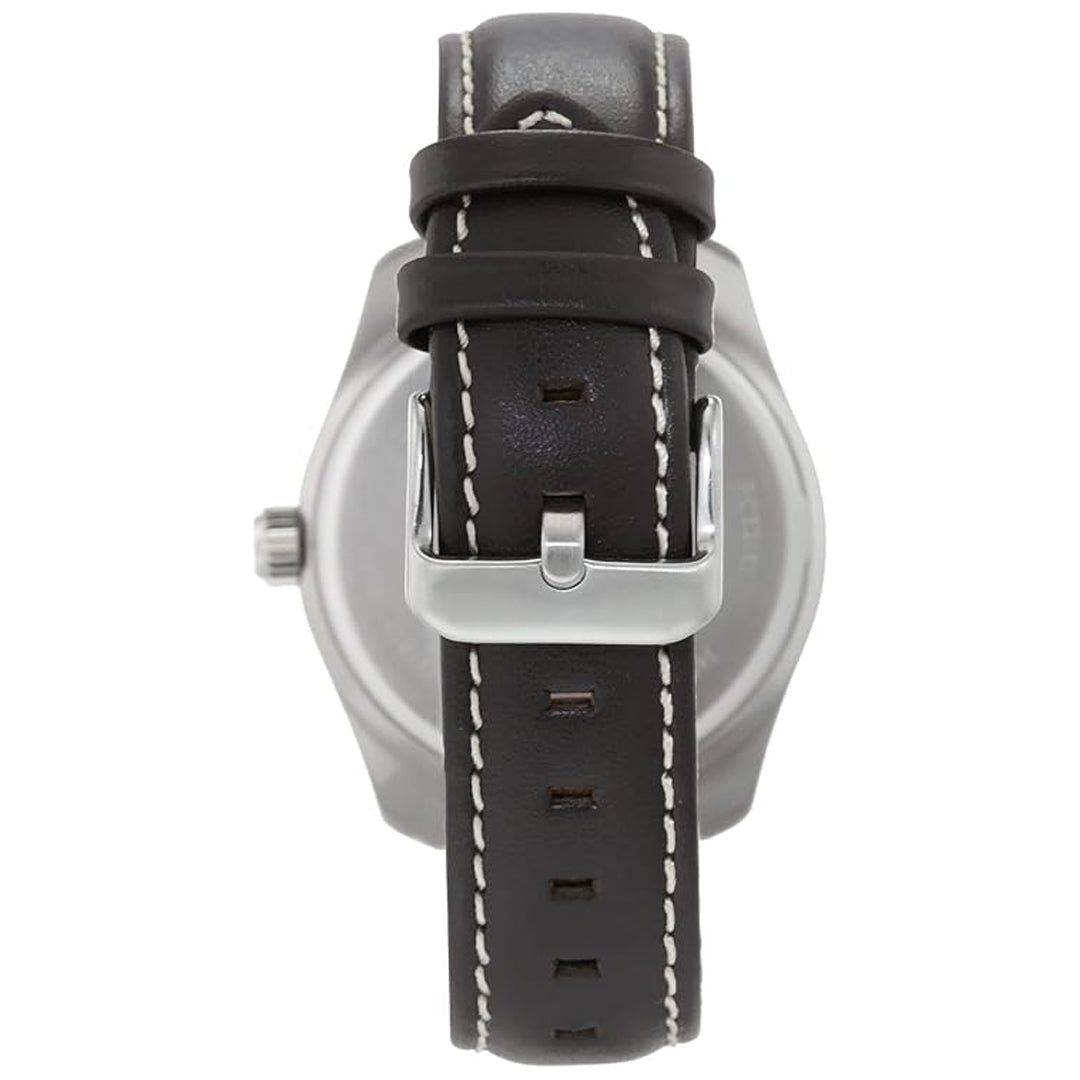 Armitron 20/5487BKSVBN Men's Black Dial Brown Leather Strap Watch