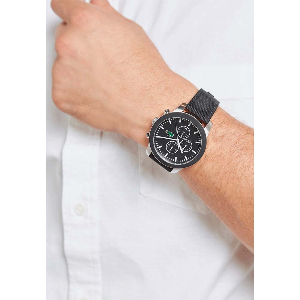 LACOSTE 2010950 Analogue Black Dial textile Strap Men's Watch Lacoste