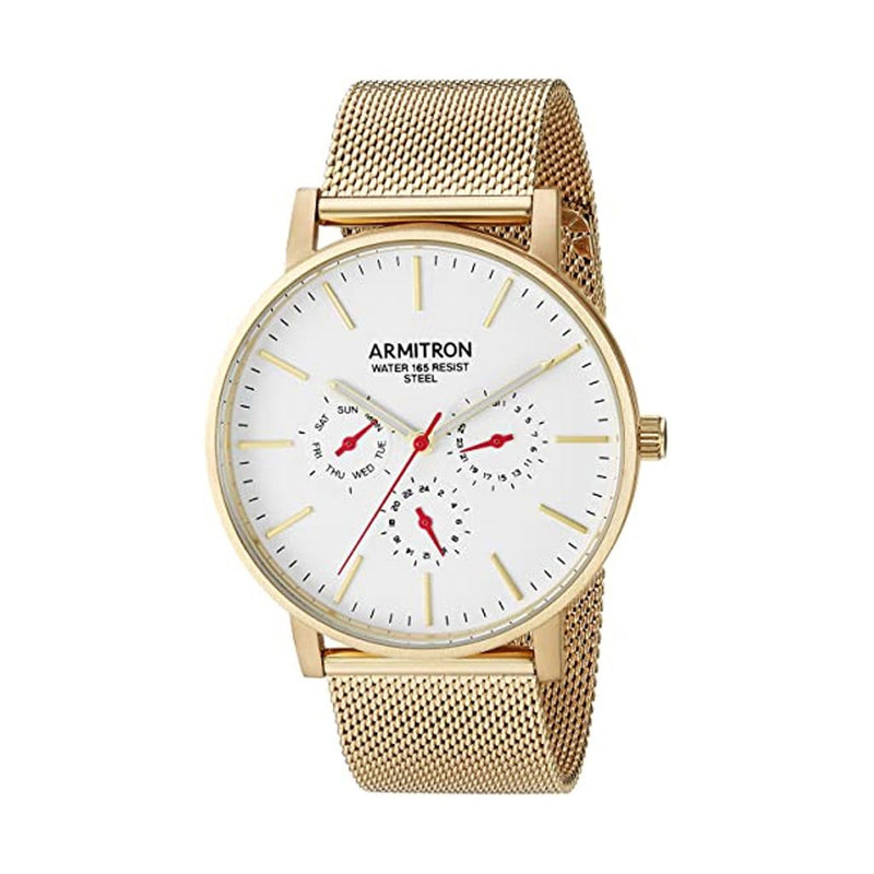 Armitron 20/5300WTGP Multi-Function Dial Gold-Tone Men's Mesh Bracelet Watch ARMITRON